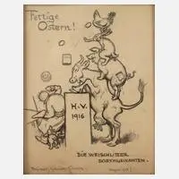 Prof. Hermann Vogel, "Fettige Ostern", Mischtechnik