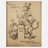 Prof. Hermann Vogel, "Fettige Ostern", Mischtechnik