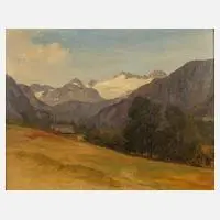 Joseph Höger, Dachsteingebirge, Öl auf Pappe