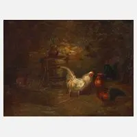 Charles Jacque, Im Hühnerstall, Öl auf Leinwand