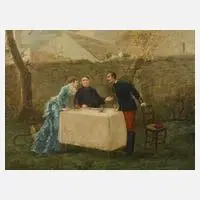 G. Alcide Loron, Das erste Treffen, Öl auf Leinwand