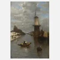 Carl von Malchus, Partie in Holland, 1887, Öl auf Leinwand