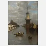 Carl von Malchus, Partie in Holland, 1887, Öl auf Leinwand