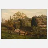 Arthur William Redgate, Dorflandschaft, Öl auf Leinwand