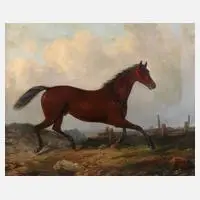 Prof. Alexander Schwabe, Trabendes Pferd, 1864, Öl auf Leinwand