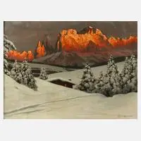 Ansen-Hoffmann, Alpenglühen im Rosengarten, Öl auf Leinwand