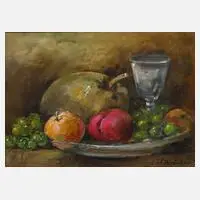 Carl Dörrbecker, Obststillleben, Öl auf Leinwand