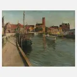 "Wismar" by Friedrich Wilhelm Fischer-Derenburg, Öl auf Leinwand, sold Aug 2021