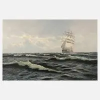 E. Freese, Seestück mit Segelschiff, Öl auf Leinwand