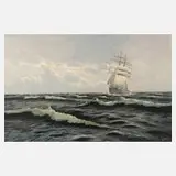 E. Freese, Seestück mit Segelschiff, Öl auf Leinwand