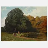 Ernst Loesch, "Hochzeitszug", Öl auf Pappe
