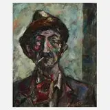 Augusto Piniani, "Der Raucher", 1974, Öl auf Leinwand
