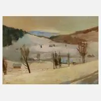Alexander Posch, Winterlandschaft, Öl auf Karton