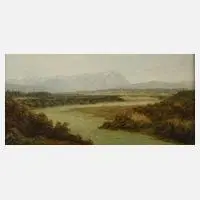 Hans Pröls, "Die Isar", Öl auf Hartfaserplatte
