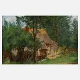 K. Schneider, Einsames Bauernhaus, Öl auf mit Leinen kaschierter Pappe