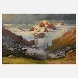 Karel Vobořil, Abend in den Alpen, Öl auf Leinwand