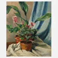 Wilhelm Vorholz, Blumenstillleben, Öl auf mit Leinen kaschierter Pappe