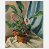 Wilhelm Vorholz, Blumenstillleben, Öl auf mit Leinen kaschierter Pappe