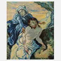 Carl Weber, Pieta nach Vincent van Gogh, 1940, Öl auf Leinwand
