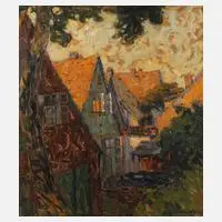 Max Werner, Hinter dem Bischofsberg in Havelberg, Öl auf Pappe