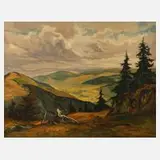 Wilhelm Wickertsheimer, "Herzogenhorn mit Bernau", 1942, Öl auf Karton