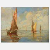 Erich Wille, Ein Sommertag am Meer, 1934, Öl auf Leinen und auf Sperrholz kaschiert