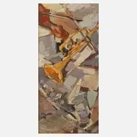 Steinhauser, Musikinstrumentenstillleben, Öl auf Leinwand