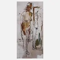 Prof. Fritz Baumgartner, "Vor dem Spiegel", 1954, Öl auf Papier und Leinwand