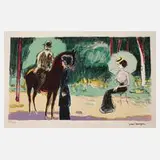 Kees van Dongen, "Das Treffen im Wald", Farblithographie