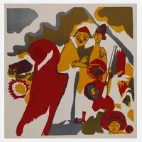 Prof. Wassili Kandinsky, "Allerheiligen", Farbholzschnitt