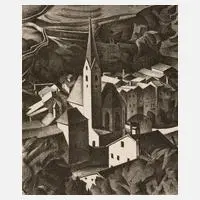 Prof. Alexander Kanoldt, "Klausen", Lithographie