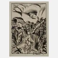 Ludwig Meidner, "Septemberschrei", 1918, Lithographie auf Velin