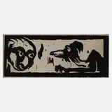 Prof. Emil Nolde, "Gnomenkopf und Fabeltier", Holzschnitt