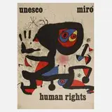 Plakat "Unesco human rights" by Joan Miró, Farblithographie, sold Aug 2021