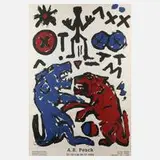 Originalgraphisches Plakat by A. R. Penck, Farbsiebdruck, sold Aug 2021