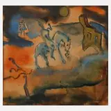 Joy Buba, Illustration zu "Don Quijote", Aquarell