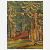 Willi Deutzmann, Waldinneres, Aquarell und Deckfarben