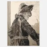 K. Greif, Bildnis Friedrich des Großen, 1912, Tuschefederzeichnung