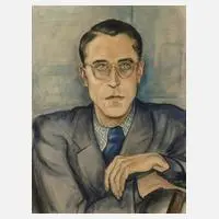 K. Kuhnert, Herrenportrait, 1949, Tuschefeder und Aquarell