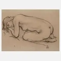 Robert Philippi, Kniender Akt, Kohle