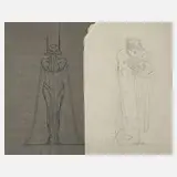 Jugendstil, Zwei Entwürfe, Tuschefeder