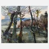 Alexander Szpinger, Am Wegesrand, Aquarell