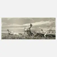 Prof. Max Klinger, "Verfolgter Centaur", Radierung auf kaschiertem Japanpapier