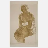 Prof. Walter Arnold, "Dagmar", Holzschnitt in Oliv auf Japanpapier
