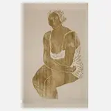 Prof. Walter Arnold, "Dagmar", Holzschnitt in Oliv auf Japanpapier