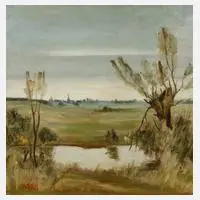 Walter Bodenthal, Tümpel bei Leipzig, Öl auf Hartfaserplatte