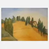 Brigitte Dietzsch, "Toskana", Aquarell