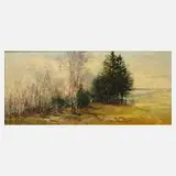 Kleine Frühlingslandschaft by Manfred Feiler, Öl auf Sperrholztafel, sold Aug 2021