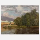 Emil Gustav Adolf Glöckner, Schloss Pillnitz, Ölmalerei auf Leinwand