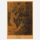 Bruno Héroux, "Keine Rose ohne Dornen", Lithographie über Tonplatte